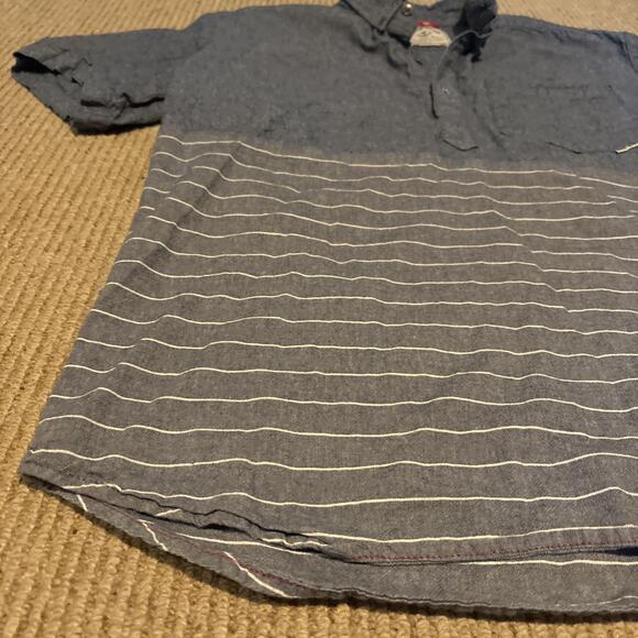 Iron and Resin Henderson SS Indigo Popover Shirt Men's Size Medium Made in USA - Picture 4 of 10